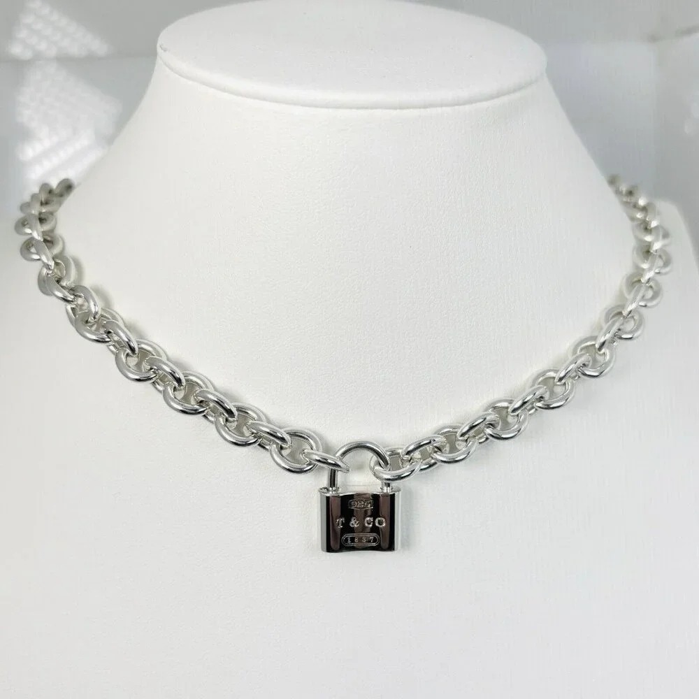 Tiffany & Co 1837 Padlock Rolo Chain Necklace in Sterling Silver - Picture 1 of 9